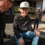 Load image into Gallery viewer, Burlebo Youth Performance Hoodie - Bendita Camo
