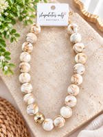 Load image into Gallery viewer, Cream Marble Beaded Necklace
