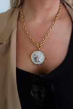 Load image into Gallery viewer, TWO TONED COIN NECKLACE
