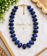 Load image into Gallery viewer, Game Day Liberty Navy Beaded Necklace
