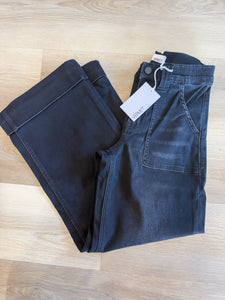 Kris High Rise Wide Leg Black Vervet Denim