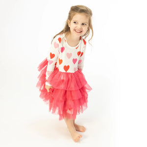 Angel Dear Big Hearts L/S Layered Tulle Dress