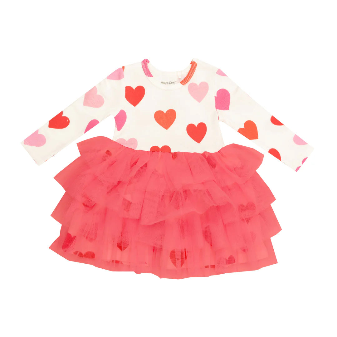 Angel Dear Big Hearts L/S Layered Tulle Dress