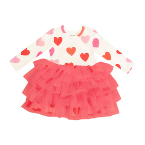 Angel Dear Big Hearts L/S Layered Tulle Dress