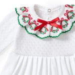 Load image into Gallery viewer, Paty Knit  Dress with Swiss Wreath Trim Collar
