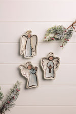 Load image into Gallery viewer, Sideway Angel Hand Painted Stoneware

