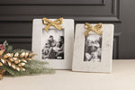 Load image into Gallery viewer, Marble 5" x 7" Frame Gold Bow Frame
