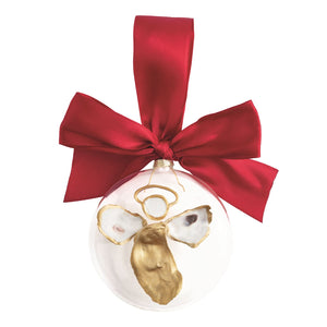 ANGEL GLASS OYSTER ORNAMENT