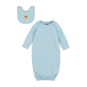 Mud Pie Blue Puppy Gown & Bib Set