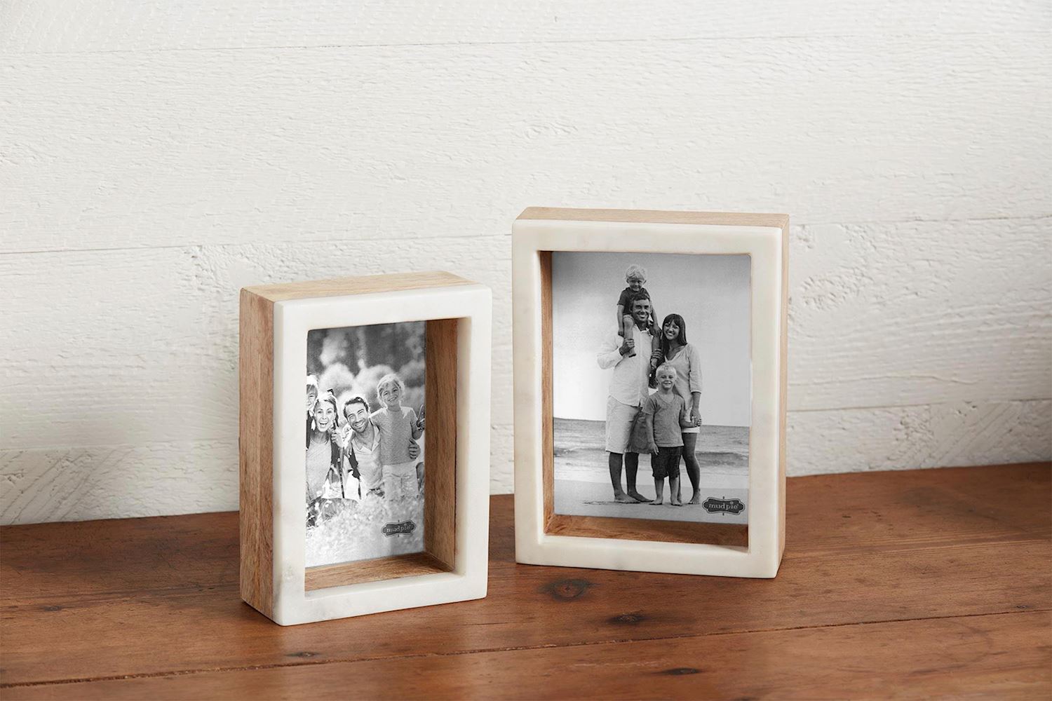 Mud Pie 4x6 Wood Marble Shadow Frame