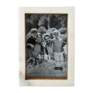 Mud Pie 4x6 Wood Marble Shadow Frame