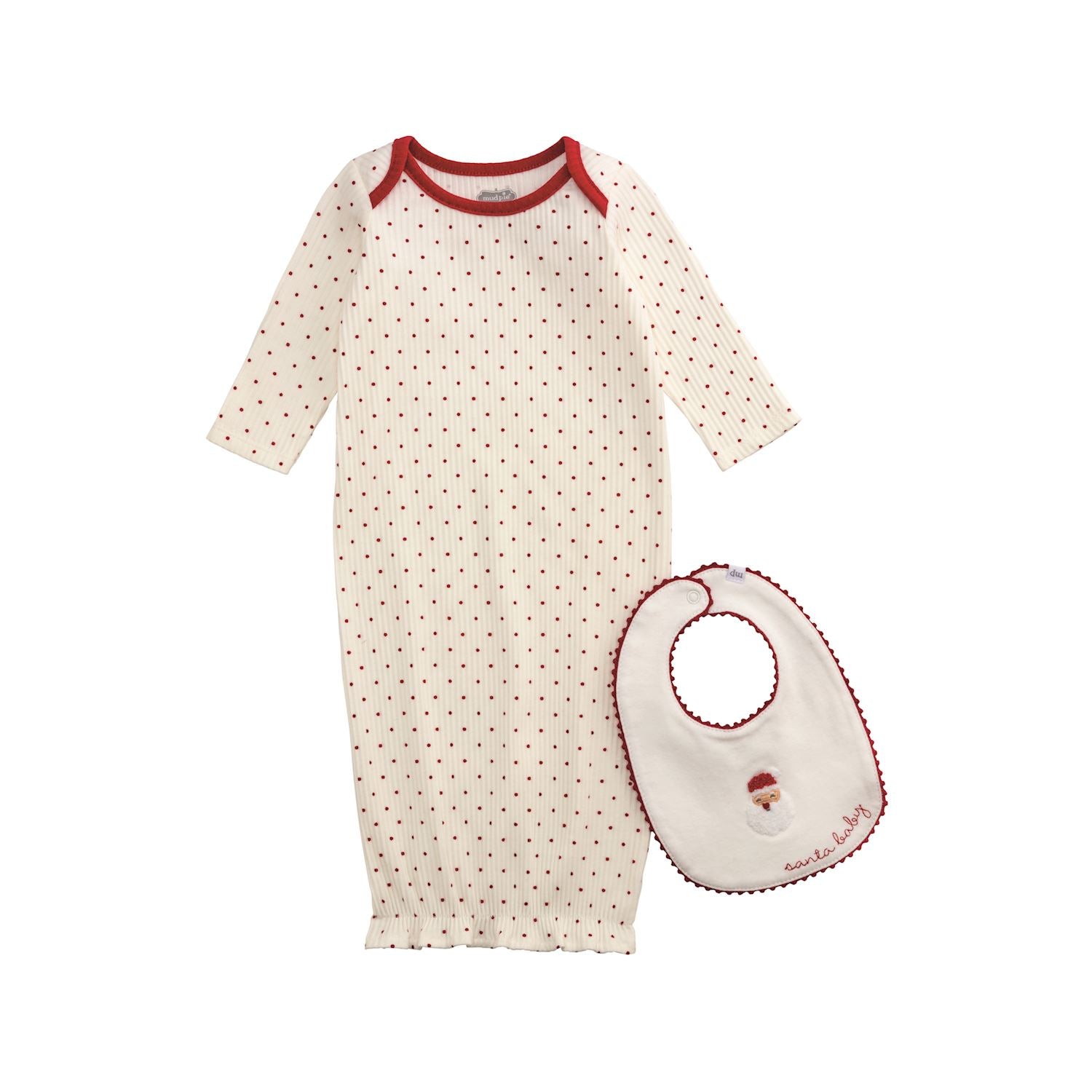 Mud Pie Santa Baby Gown & Bib Set