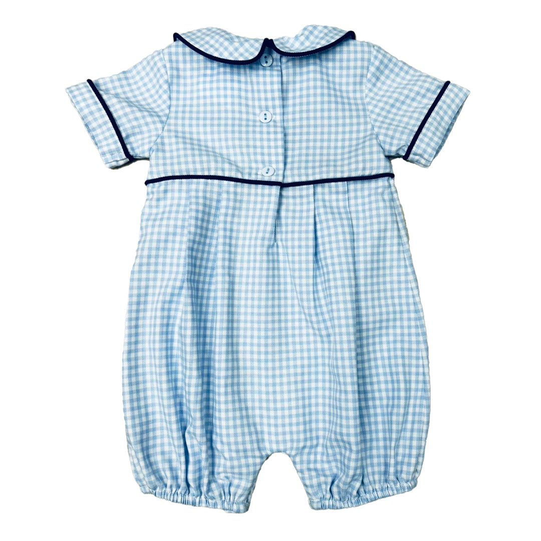 Adorable Blue Plaid Boy's Romper