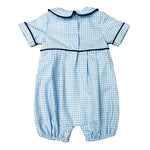 Load image into Gallery viewer, Adorable Blue Plaid Boy&#39;s Romper
