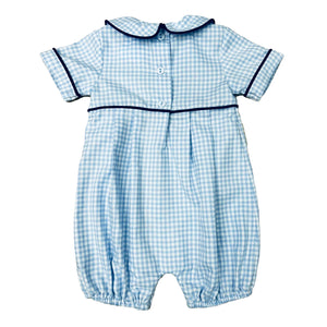 Adorable Blue Plaid Boy's Romper
