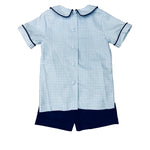 Load image into Gallery viewer, Blue Plaid Boy&#39;s Fall Short Set
