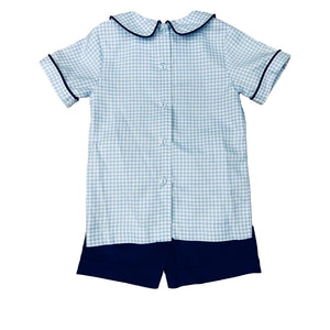 Blue Plaid Boy's Fall Short Set