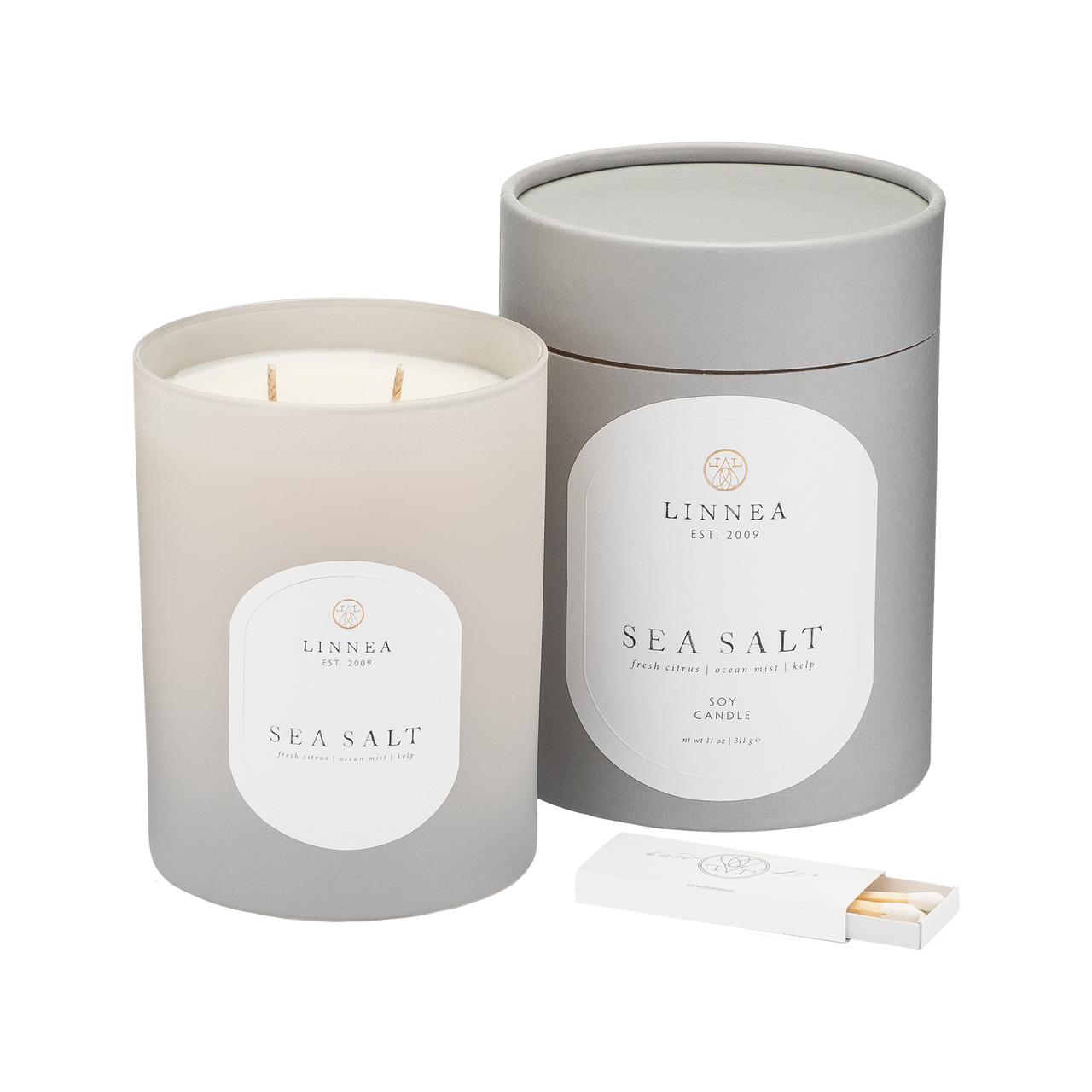 Linnea Sea Salt 2-wick Candle