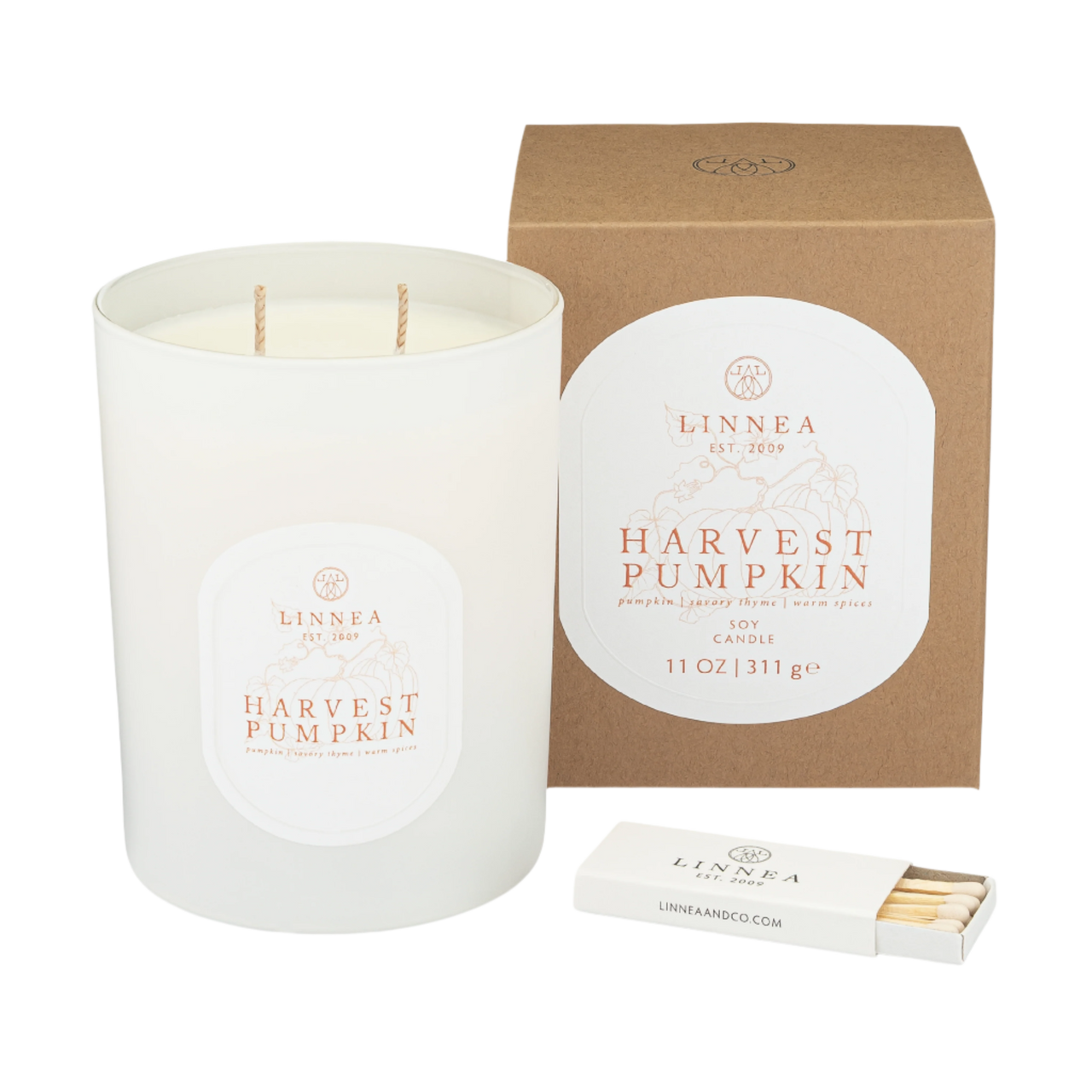 Linnea Harvest Large 2-wick Candle