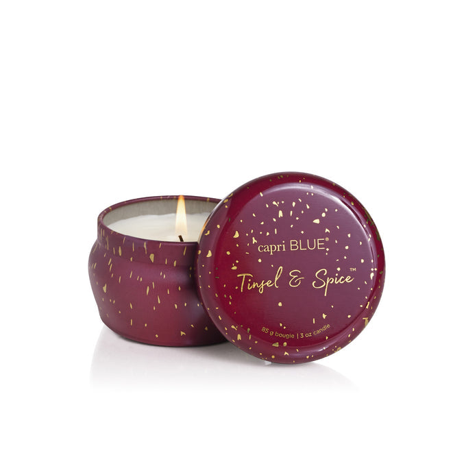 Capri Blue Tinsel & Spice Glimmer Mini Tin Candle 3oz