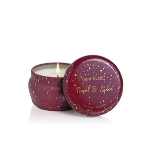 Capri Blue Tinsel & Spice Glimmer Mini Tin Candle 3oz