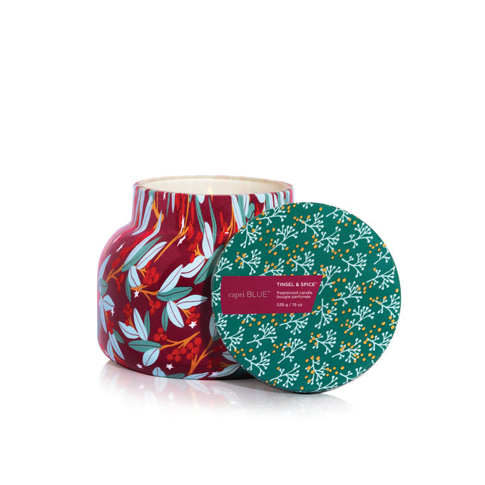 Capri Blue Tinsel & Spice Holiday Pattern Play Signature Candle (19oz)