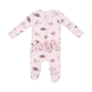 Angel Dear Fluffy Puppies 2 Way Ruffle Zipper Footie