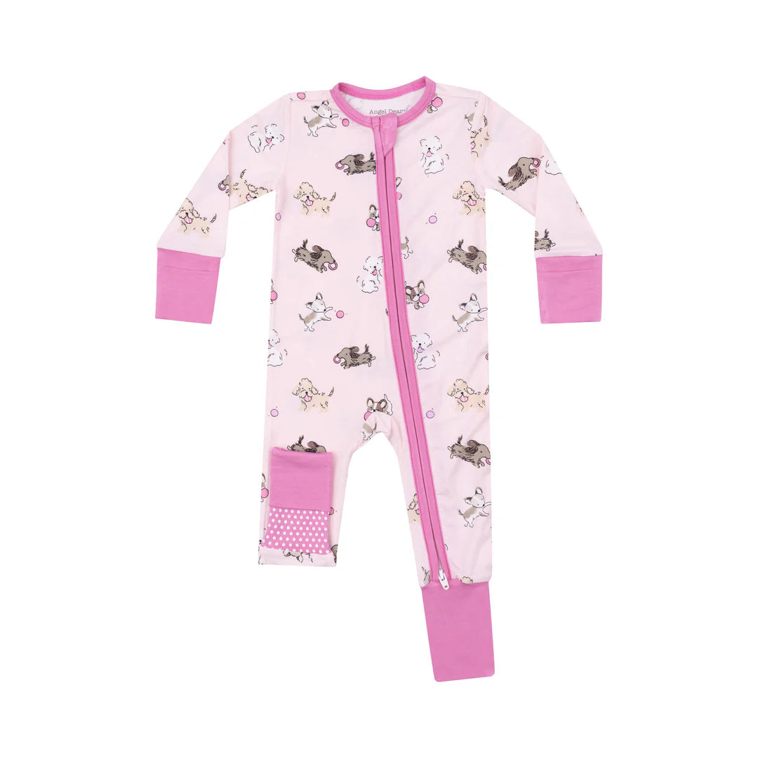 Angel Dear Fluffy Puppies 2 Way Zipper Romper