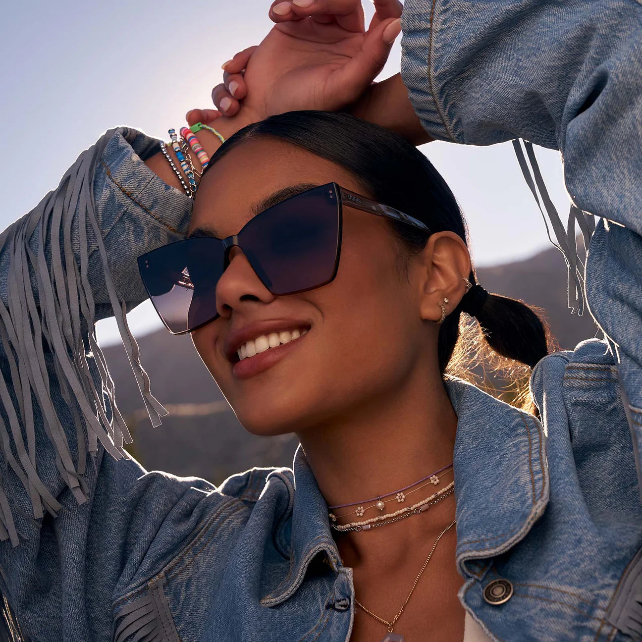 Glendale Crystal Cool Grey Orchid Gradient DIME Sunglasses