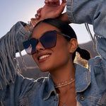 Load image into Gallery viewer, Glendale Crystal Cool Grey Orchid Gradient DIME Sunglasses
