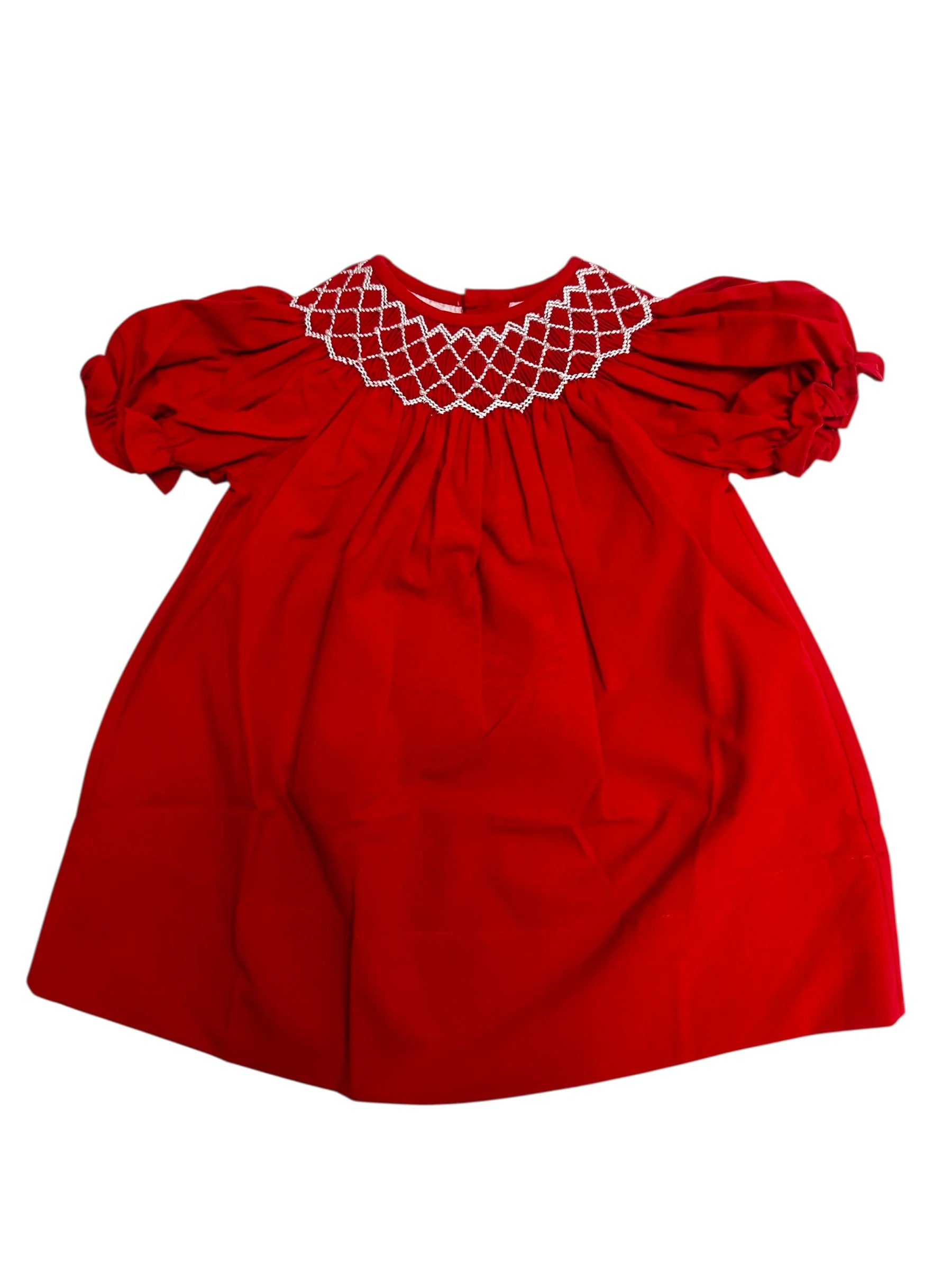 Catherine Red Dress W/ White Pearl