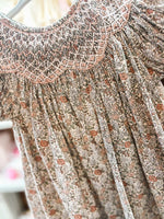 Load image into Gallery viewer, Sweet Dreams Sabrina Peach Pink Floral Print Smocked Dress
