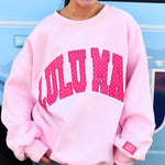 Load image into Gallery viewer, Lulu Mac Polka Dot Sweatshirt - Lt Pink/Hot Pink
