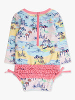 Load image into Gallery viewer, Novelty Long Sleeve One Piece Rash Guard Swim Suit With Ruffles
