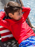Load image into Gallery viewer, Red Long Sleeve Rash Guard
