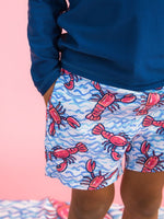 Load image into Gallery viewer, Blue Lobster Lagoon Performance Hybrid Swim Trunks
