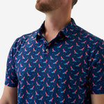 Load image into Gallery viewer, Burlebo Performance Polo - USA Eagle - Navy
