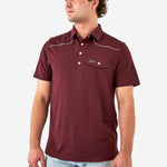 Load image into Gallery viewer, Burlebo Pearl Snap Performance Polo - Maroon
