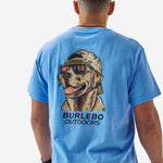Load image into Gallery viewer, Burlebo Short Sleeve Tee - Mallard Camo Dog - Periwinkle Blue
