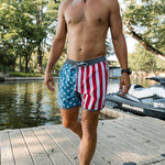 Load image into Gallery viewer, Burlebo Swim Trunk - Throwback USA
