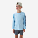 Load image into Gallery viewer, Burlebo Youth Rash Guard - Baby Blue and Navy

