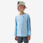 Load image into Gallery viewer, Burlebo Youth Rash Guard - Baby Blue and Navy
