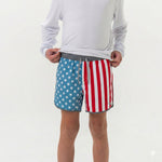 Load image into Gallery viewer, Burlebo Youth Swim Trunk - Throwback USA
