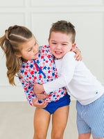 Load image into Gallery viewer, Long Sleeve Zipper Rash Guard 2-Piece Swimsuit, With Signature Rear Ruffles
