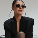 Load image into Gallery viewer, Trinity Black Gold Black Temples Grey Gradient Sunglasses
