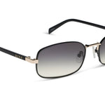 Load image into Gallery viewer, Trinity Black Gold Black Temples Grey Gradient Sunglasses
