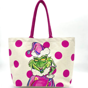 Pink Grinch Tote Bag