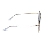 Load image into Gallery viewer, Jordan Gold Clear Crystal Temple Tips Silver Mirror Sunglasses
