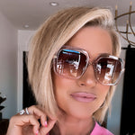 Load image into Gallery viewer, Sandra Light Pink Crystal Dusk Gradient Diff Sunglasses
