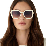 Load image into Gallery viewer, Dasha Courtside Ivory Gold Brown Gradient Sunglasses
